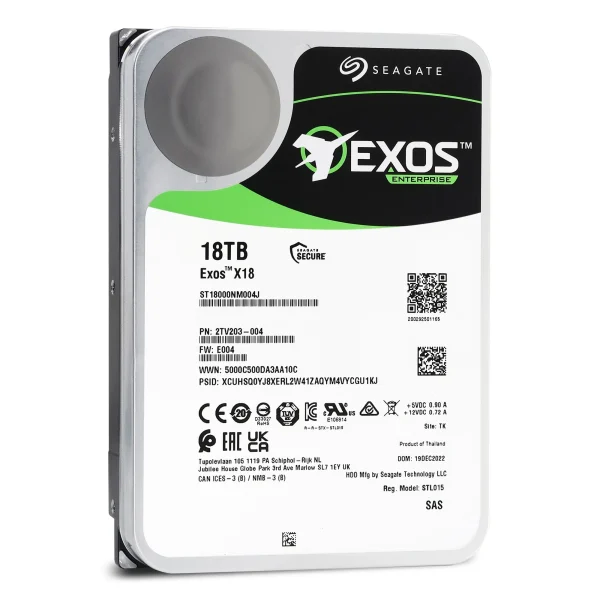 Seagate Exos X18 ST18000NM004J 18TB 7.2K RPM SAS 12Gb/s 3.5in Refurbished HDD